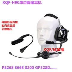 XQF-H90高端单边降噪耳机适配摩托P8668 APX6000 XPR6300 P8200对讲机H90单边降噪头戴导播传媒耳机大圆PTT